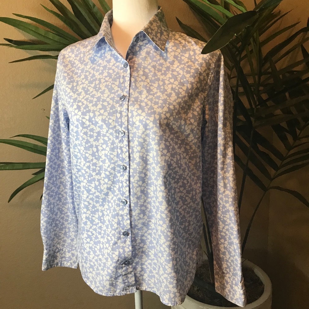 ORVIS Hearts Print Button Down Shirt -100% Cotton - Picture 11 of 16